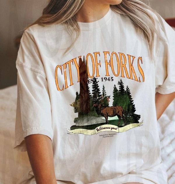 Twilight Saga Sweatshirt, City Of Forks Shirt, Edward Cullen, Fork Washington, Bella Swan Shirt Hoodie | PureTeeCo.com