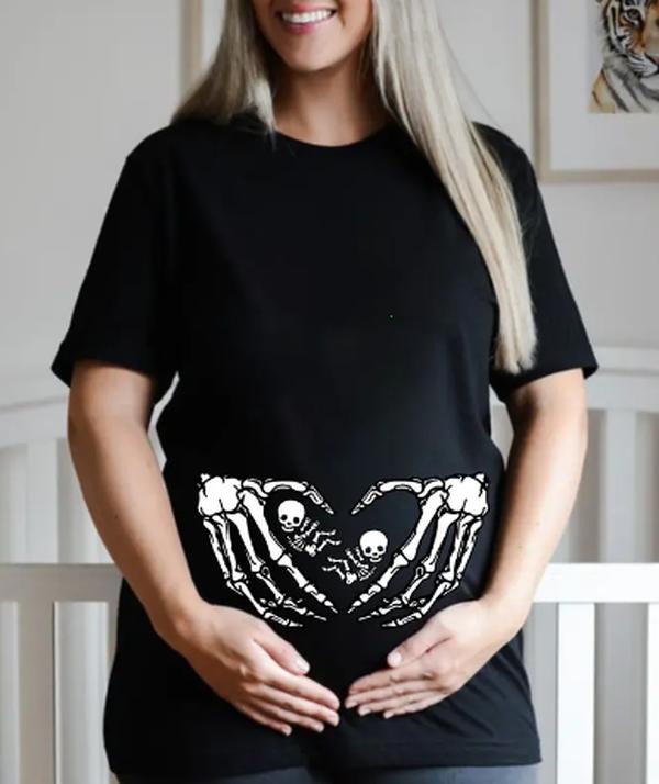 Twins Pregnant Shirt Skeleton,Funny Maternity Shirt,Pregnancy Announcement Shirt for Women,Funny Gift for Expecting Mom...