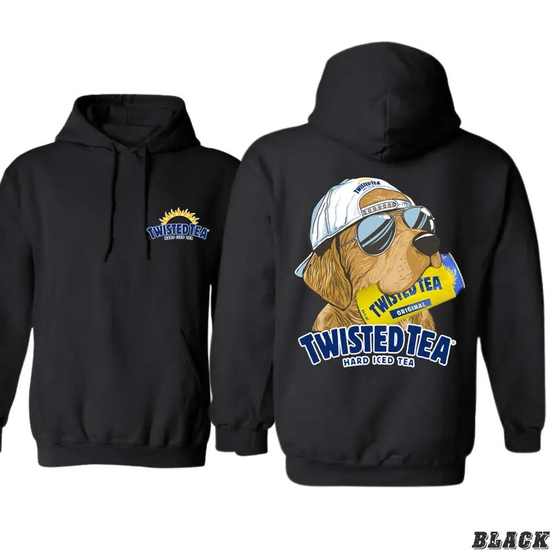 Twisted Tea Hoodie - Cool Dog Graphic with Sunglasses and Can, Perfect for Twisted Tea Fans and Fun Outings T-Shirts,...