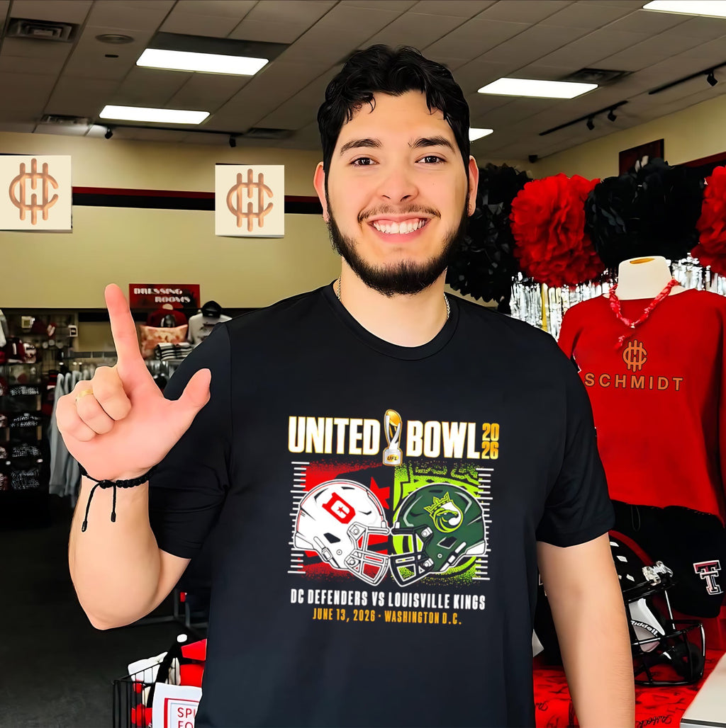 UFL United Bowl 2026 DC Defenders Vs. Louisville Kings helmets shirt
