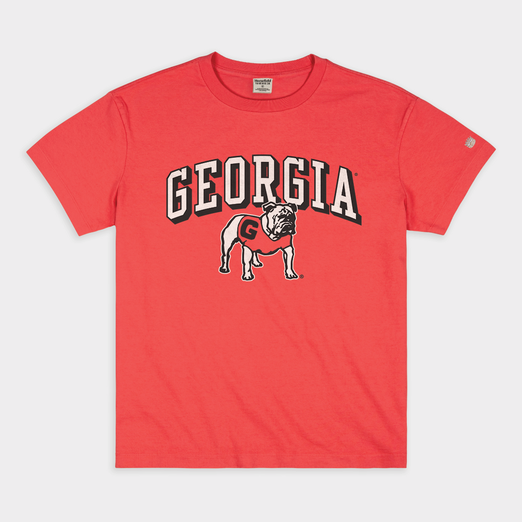 Georgia Bulldogs Throwback Vintage Heavyweight Tee Style001 Hoodie, Sweatshirt | PureTeeCo.com (Image 1)