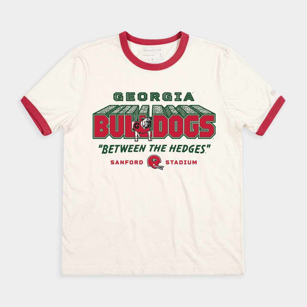 Georgia Football "Between The Hedges" Ringer Tee Style001 Hoodie, Sweatshirt | PureTeeCo.com