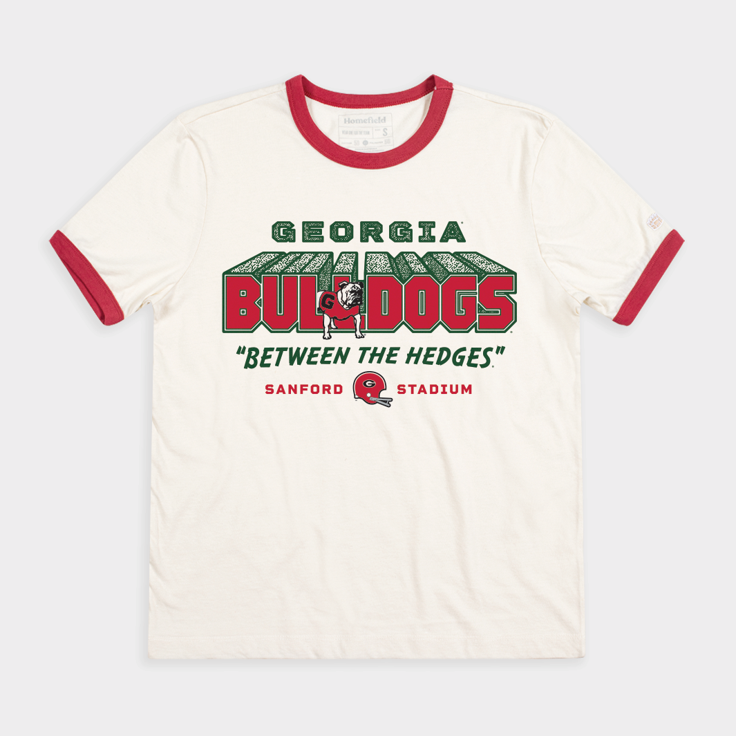Georgia Football "Between The Hedges" Ringer Tee Style001 Hoodie, Sweatshirt | PureTeeCo.com