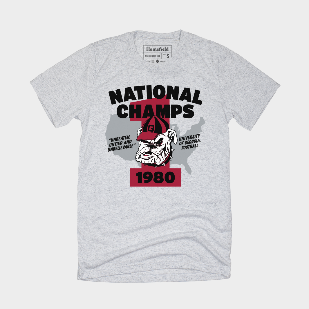 Retro Georgia 1980 National Champs T-Shirt Hoodie, Sweatshirt | PureTeeCo.com