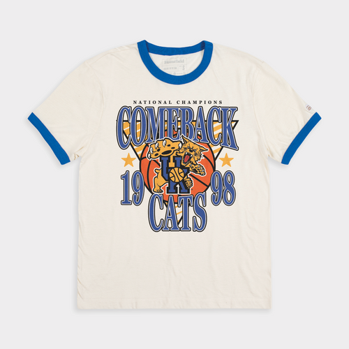 1997-98 Kentucky Basketball "Comeback Cats" Ringer Tee Hoodie, Sweatshirt | PureTeeCo.com (Image 1)