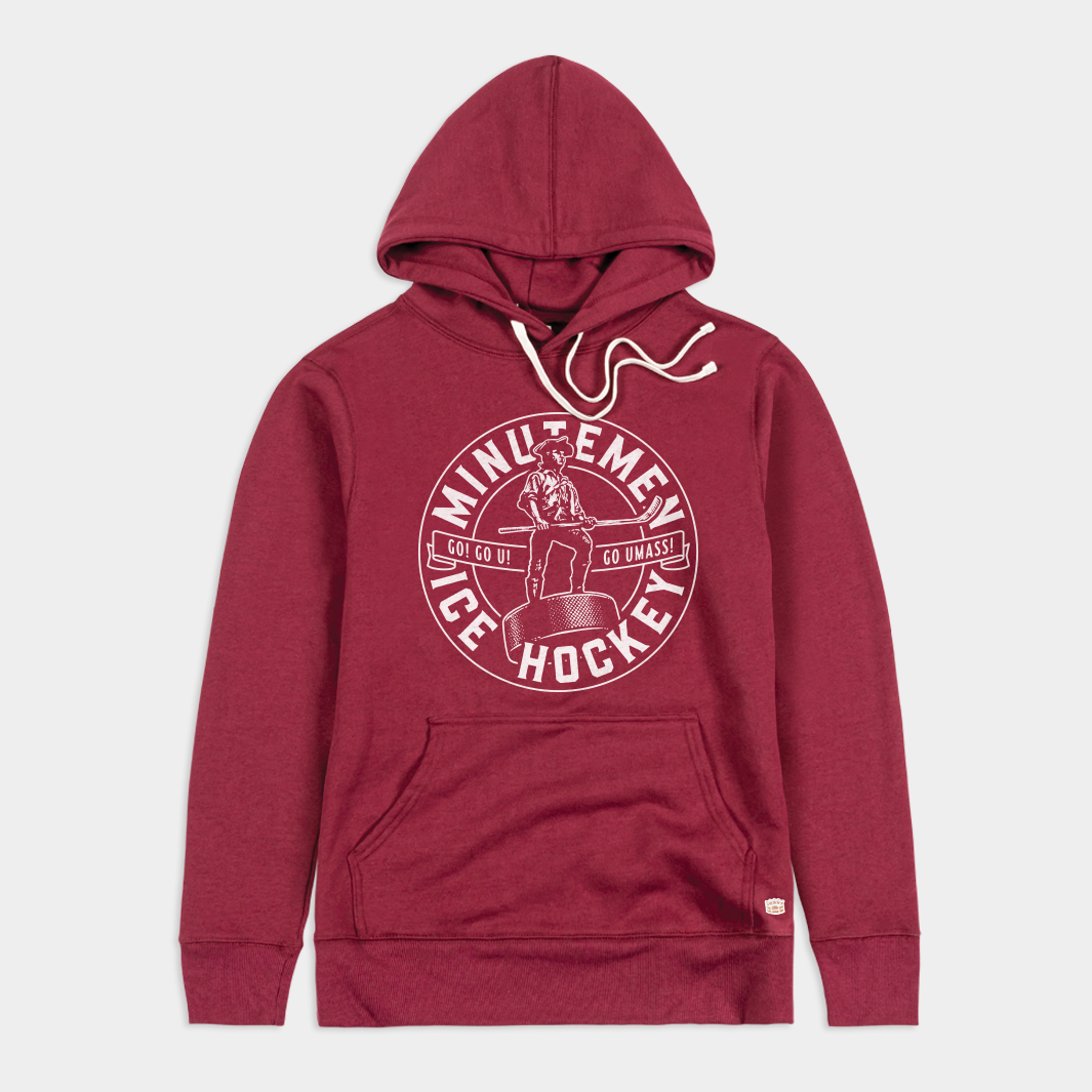 UMass Minutemen Ice Hockey Retro Hoodie T-Shirts, Sweatshirt | PureTeeCo.com (Image 1)