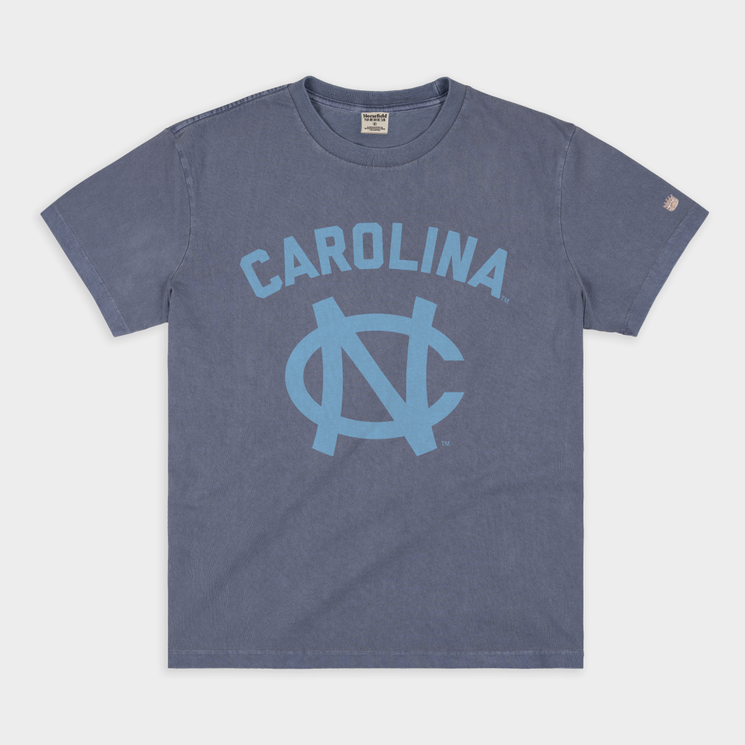 UNC Retro Lockup Logo Vintage Heavyweight Tee Hoodie, Sweatshirt | PureTeeCo.com (Image 1)