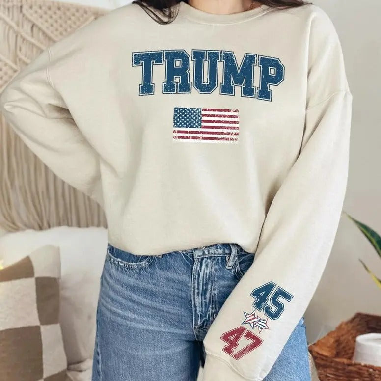 US Trump 45 47 TShirt Sweatshirt Hoodie, Trump 47 Sweatshirt, Menswear Womenswear Top | PureTeeCo.com