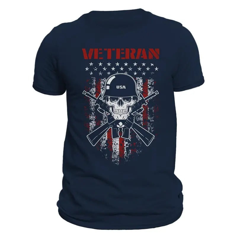 US Veteran USA Helmet Men's T-Shirt Casual Crewneck Classic Cotton Tee with Graphic Design Hoodie, Sweatshirt | PureTeeCo.com