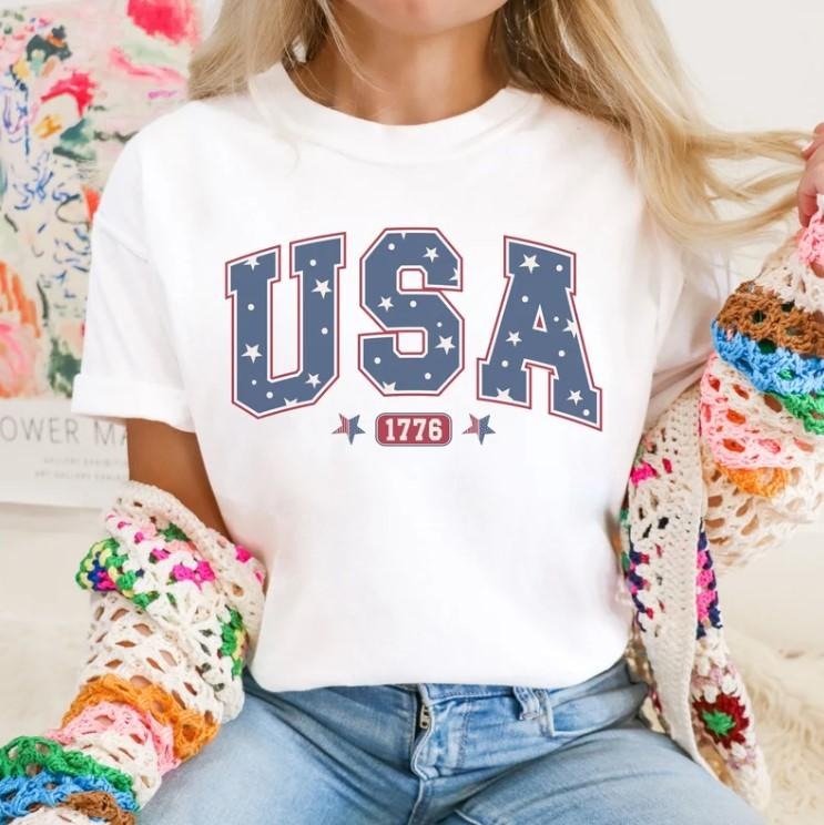 USA America Shirt, Fourth of July Shirt, 4th of July Tee, Patriotic Shirt Hoodie, Sweatshirt | PureTeeCo.com