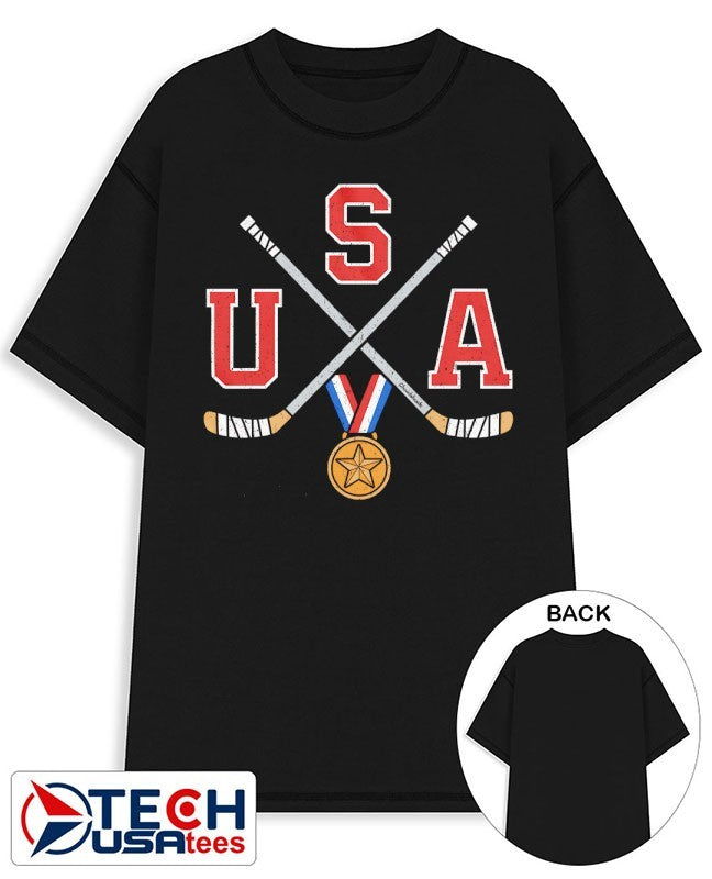USA Gold Medal cross sticks shirt