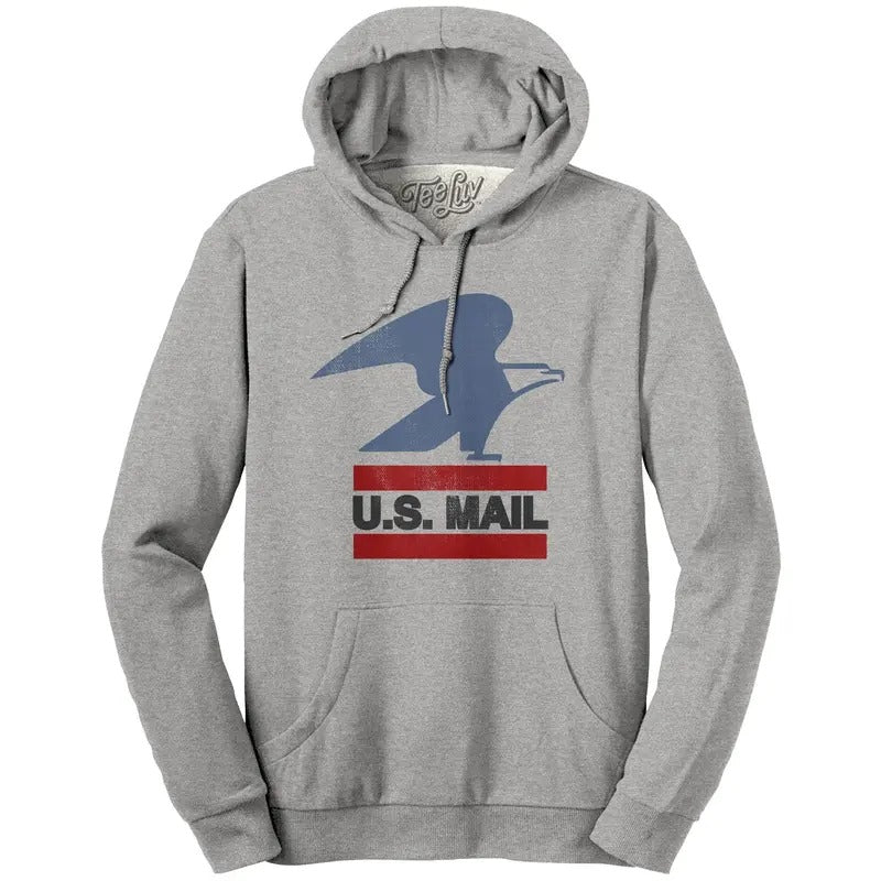 USPS U.S. Mail Eagle Hooded Sweatshirt - Gray T-Shirts, Hoodie | PureTeeCo.com