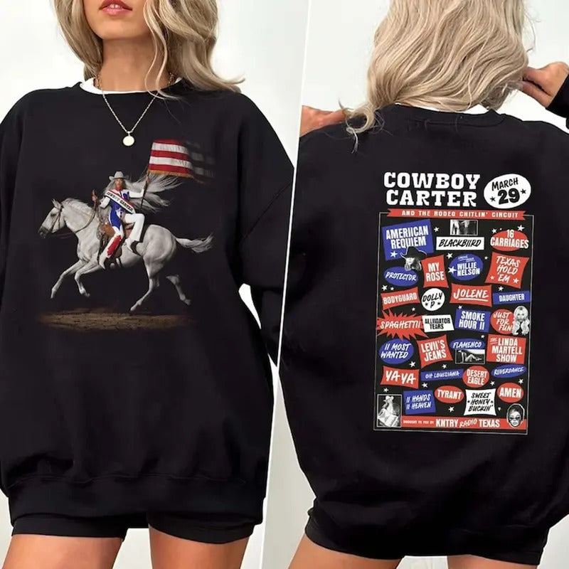 Unisex Beyoncee Cowboy Carter Shirt Womenswear Hoodie, Sweatshirt | PureTeeCo.com
