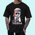 [Unisex Cotton] 'MERICA TRUMP Happy 4th Of July Trump American Flag T-Shirt , Short Sleeve, Top Unisex Hoodie, Sweatshirt