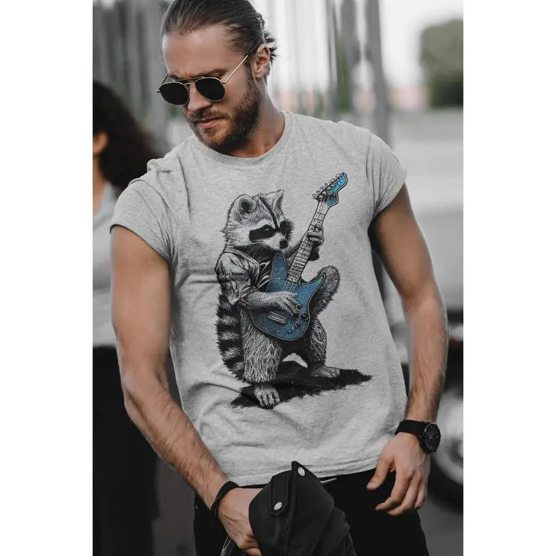 Unisex Funny Raccoon Guitarist  Shirt Music Lovers Hoodie, Sweatshirt | PureTeeCo.com