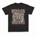 Unisex Hold On I'm Overstimulated Vintage Shirt, Retro Raccoon Bootleg Shirt Hoodie, Sweatshirt | PureTeeCo.com