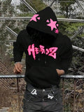 Unisex Letter Print Hoodie, Casual Regular Fit Long Sleeve Hooded Sweatshirt for Spring & Fall, Fashion Men's Top for...