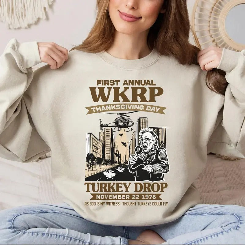Unisex Thanksgiving Day Sweatshirt T-Shirt with Movie Quote - Loose Fit, 50% Cotton and Polyester