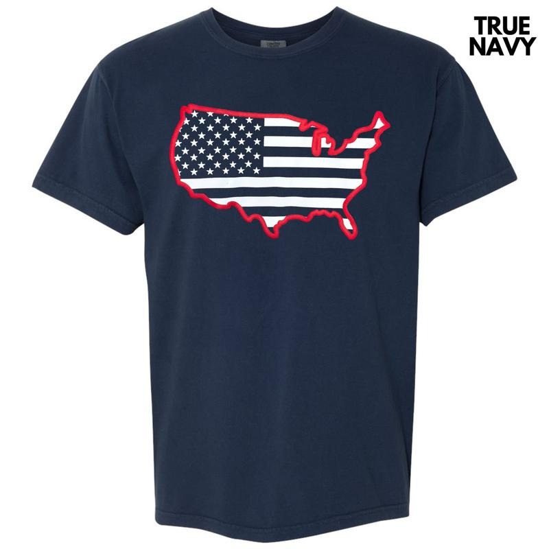 United States Red Puff Comfort Colors T-Shirt Hoodie, Sweatshirt | PureTeeCo.com