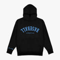 Upside Down Baseball Hoodie - Black/Light Blue T-Shirts, Sweatshirt | PureTeeCo.com (Image 1)