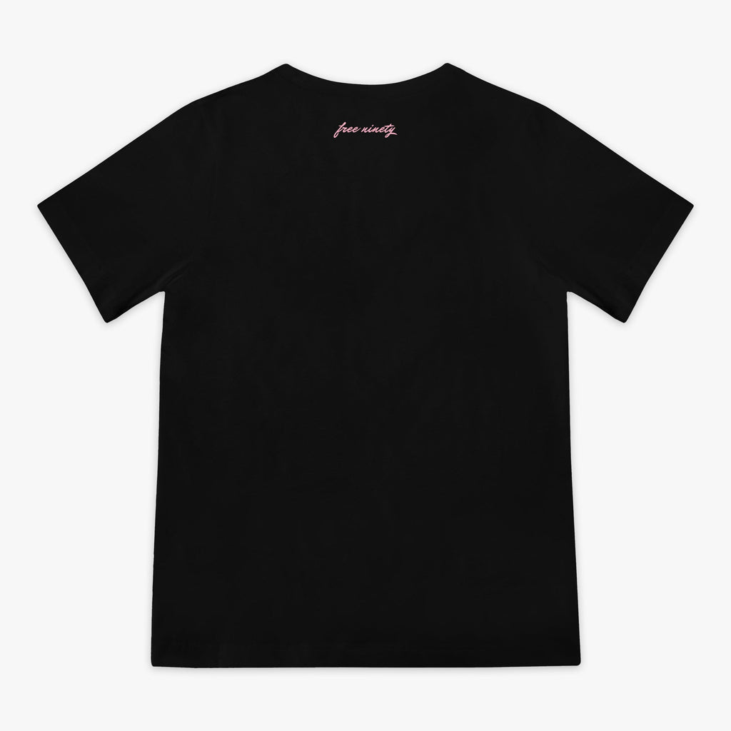 Upside Down Baseball Youth Tee - Black/Pink Hoodie, Sweatshirt | PureTeeCo.com (Image 2)