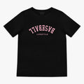 Upside Down Baseball Youth Tee - Black/Pink Hoodie, Sweatshirt | PureTeeCo.com (Image 1)