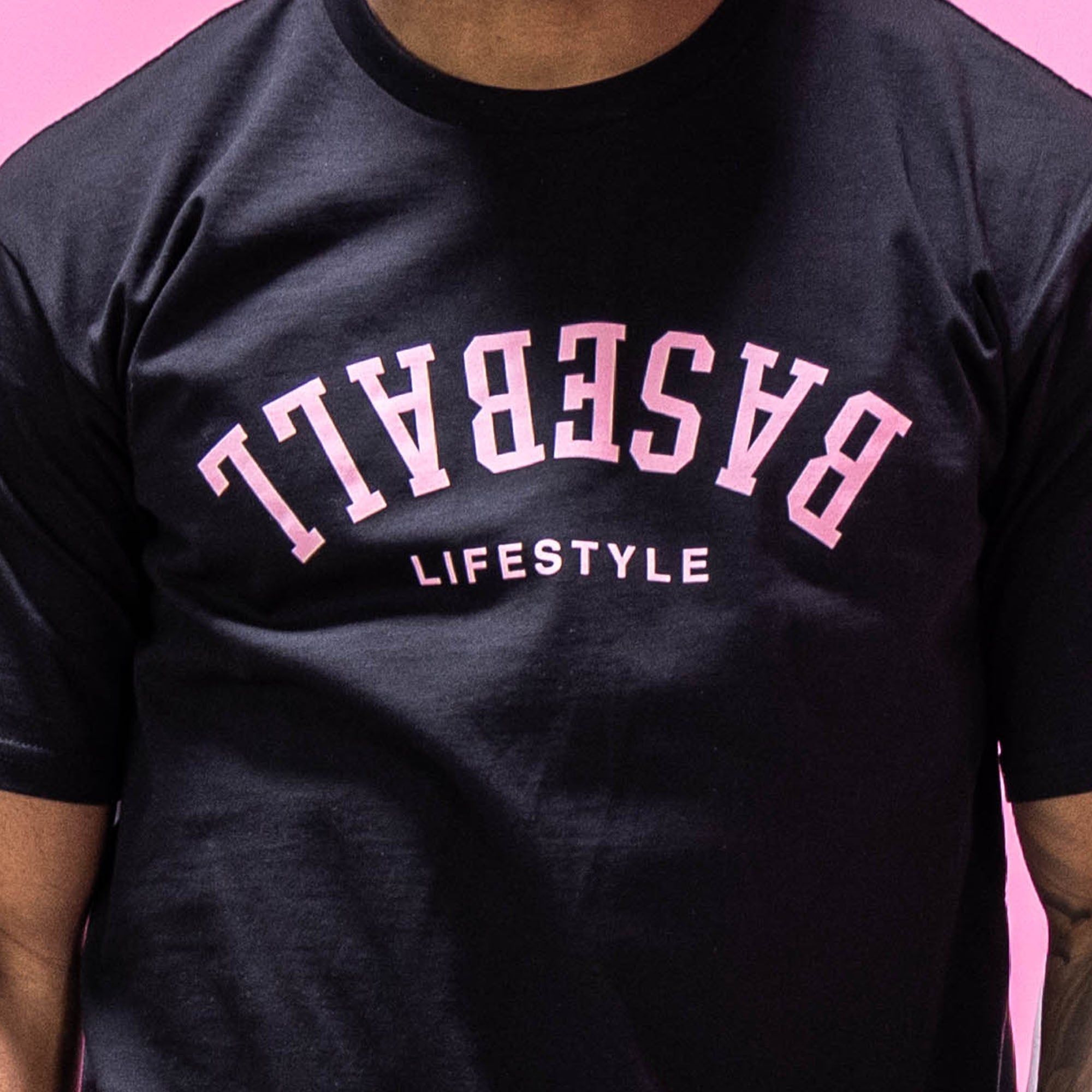 Upside Down Baseball Youth Tee - Black/Pink Hoodie, Sweatshirt | PureTeeCo.com (Image 3)