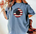 Usa Flag Flower T Shirt America Sunflower Shirt Gift For American 4th Of July Flag Graphic T-shirt Freedom Tshirt...
