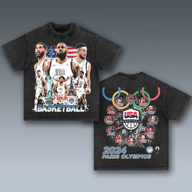 VINTAGE TEE | 2024 USA BASKETBALL TEAM Hoodie, Sweatshirt | PureTeeCo.com