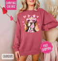 Valentine Bassett Hound Comfort Colors Sweatshirt, Valentine's Day Women's Crewneck, Cute Women's Sweater T-Shirts, Hoodie