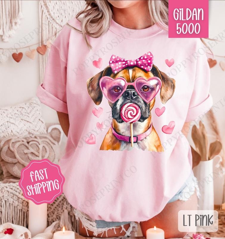 Valentine Boxer Shirt Gildan, Valentine's Day Women's Tee, Cute Women's Tshirt Plus Sizes Hoodie, Sweatshirt | PureTeeCo.com