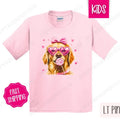 Valentine Golden Retriever Kids Shirt - Valentine's Day Children's Tshirt