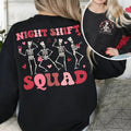 Valentine Night Shift Nurse Custom Name Shirt, Night Shift Squad Shirt, Dancing Skeleton, Nursing Student, Valentines Day...
