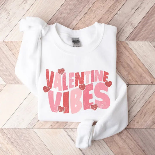 Valentine Vibes, Retro Valentine's Day Sweatshirt, Retro Valentine Crewneck, Valentines Day Gift for Her