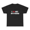 Valentine's Day Men's Regular Fit "I Love My BF" Print Crew Neck Short Sleeve T-shirt, Graphic Tees for Men, T Shirts for...