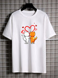 Valentine’s Day Cute Couple Cat Love Shirt Hoodie, Sweatshirt | PureTeeCo.com