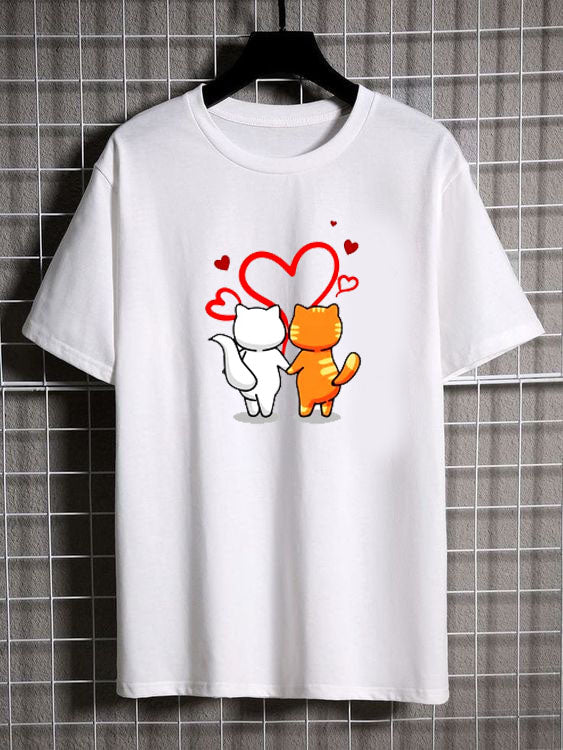 Valentine’s Day Cute Couple Cat Love Shirt Hoodie, Sweatshirt | PureTeeCo.com