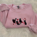 Valentines black Cats Embroidered sweatshirt, Valentine Embroidered crewneck, Valentine's Day sweatshirt T-Shirts, Hoodie
