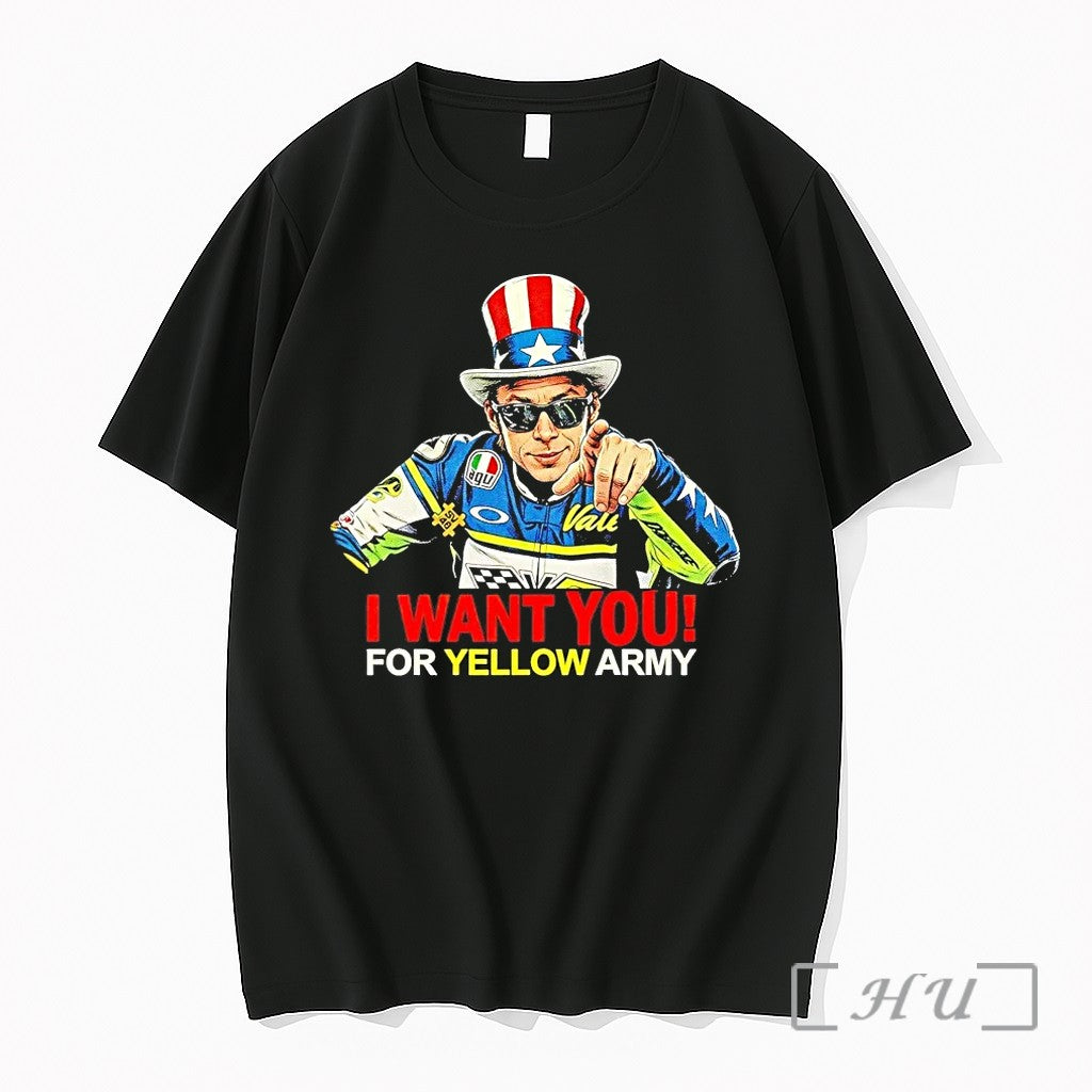 Valentino Rossi Uncle Sam I Want You For Yellow Army Tshirts Sweater Hoodie Jpg