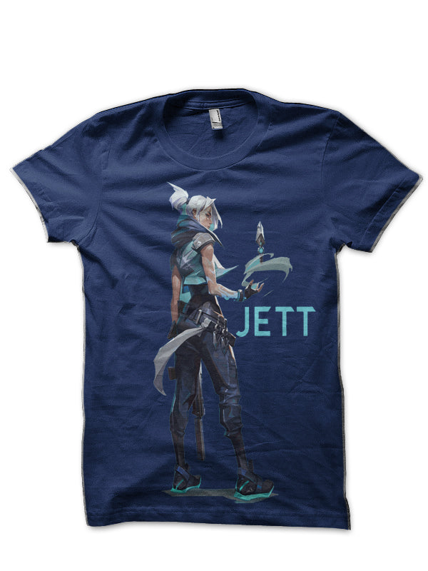Valorant Jett Navy Blue T-Shirt Hoodie, Sweatshirt | PureTeeCo.com
