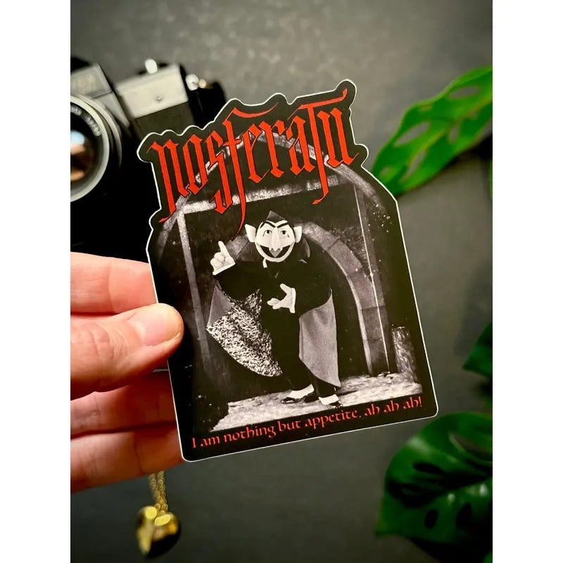 Vampire Puppet Sticker, Nosferatu inspired 4x4 inches large vinyl T-Shirts, Hoodie, Sweatshirt | PureTeeCo.com