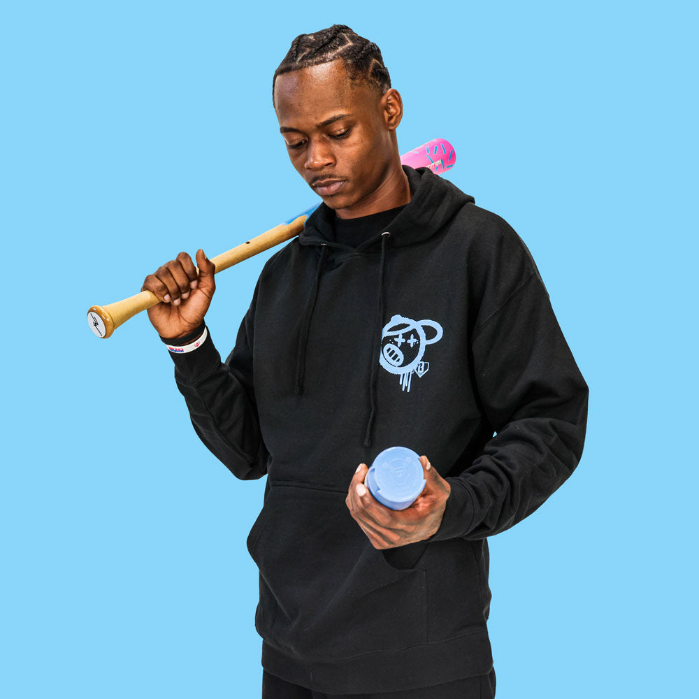 Vandal Hoodie - Black/Light Blue T-Shirts, Sweatshirt | PureTeeCo.com (Image 3)