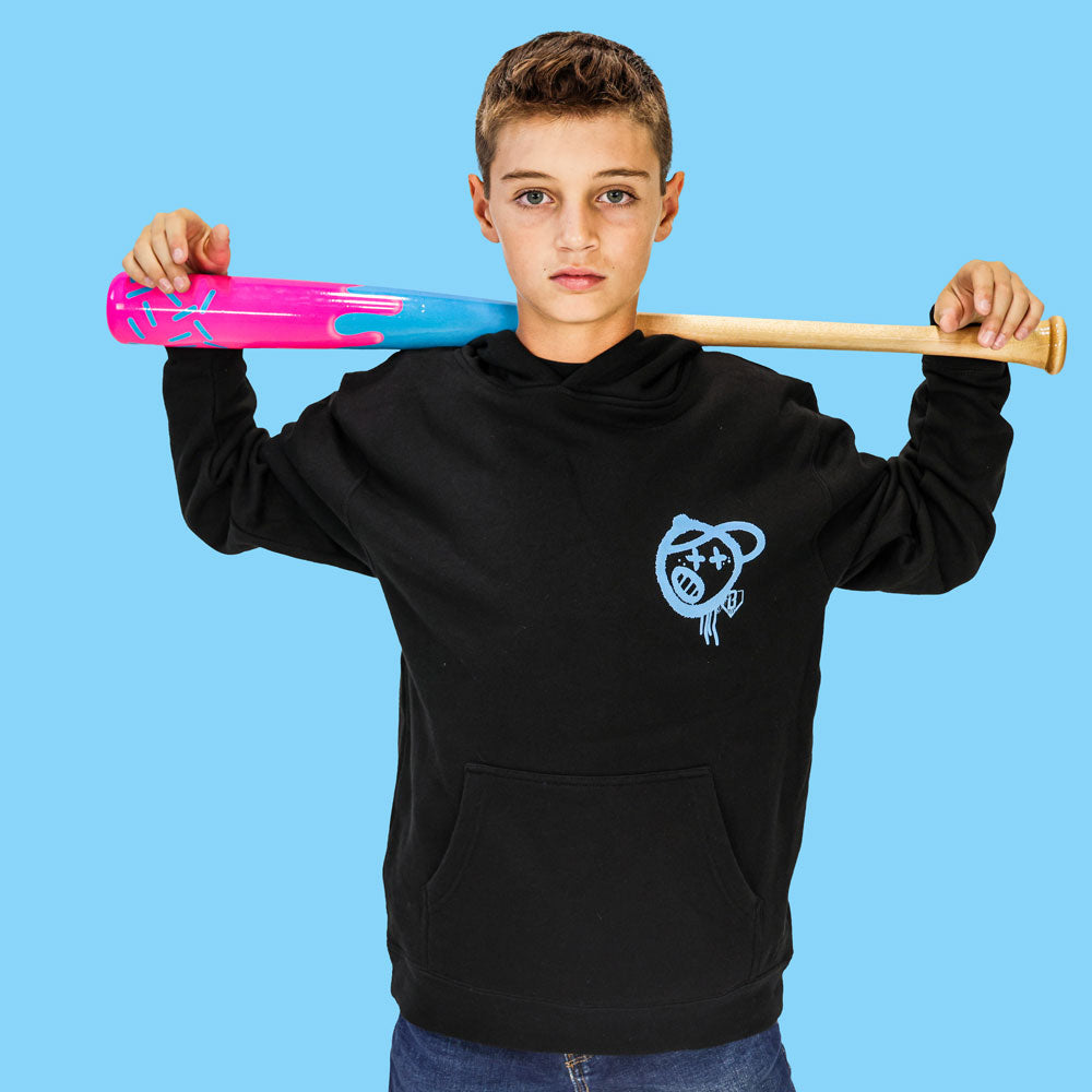 Vandal Youth Hoodie - Black/Light Blue T-Shirts, Sweatshirt | PureTeeCo.com (Image 3)