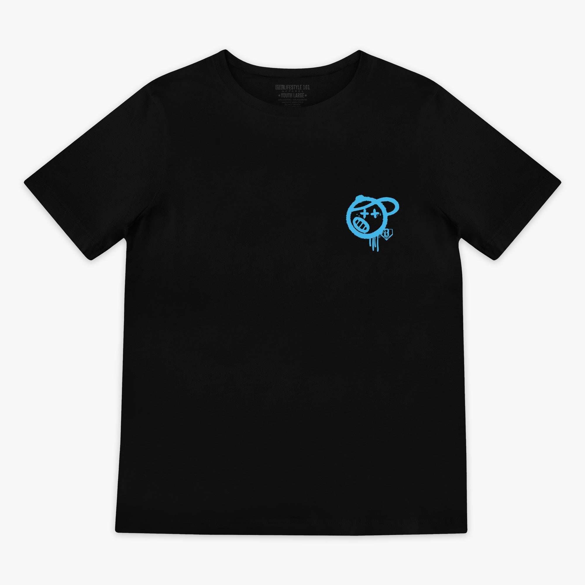 Vandal Youth Tee - Black/Light Blue Hoodie, Sweatshirt | PureTeeCo.com (Image 2)