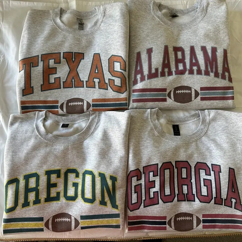 Varsity College Football Sweatshirt Comfy Fall Sweatshirt T-Shirts, Hoodie | PureTeeCo.com
