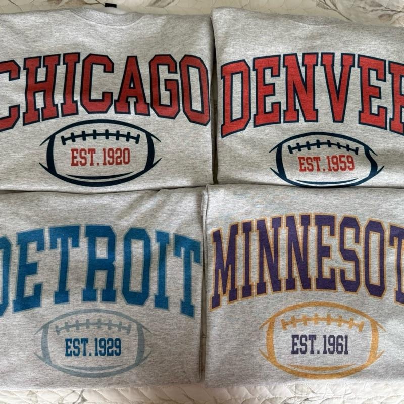 Varsity Football Sweatshirt Established Year Sweatshirt Comfy Graphic Sweatshirt T-Shirts, Hoodie | PureTeeCo.com