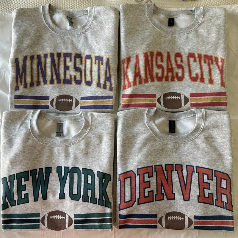 Varsity Style Football Sweatshirt Comfortable Fall Sweatshirt T-Shirts, Hoodie | PureTeeCo.com