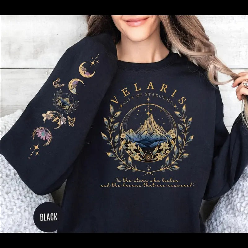 Velaris City Of Starlight Sweatshirt, The Night Court Sweatshirt, Acotar Velaris ,Velaris Bookish Sweater for men and...