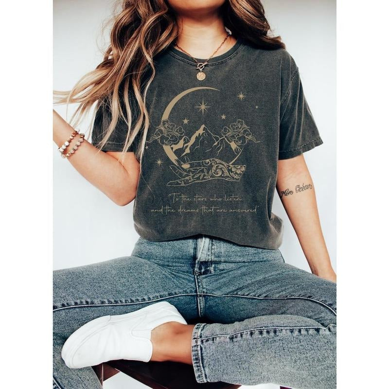 Velaris Shirt, SJM merch, To The Star Who Listen, Gold print Velaris, The Night Court t-shirt, SJM merch, A court of...