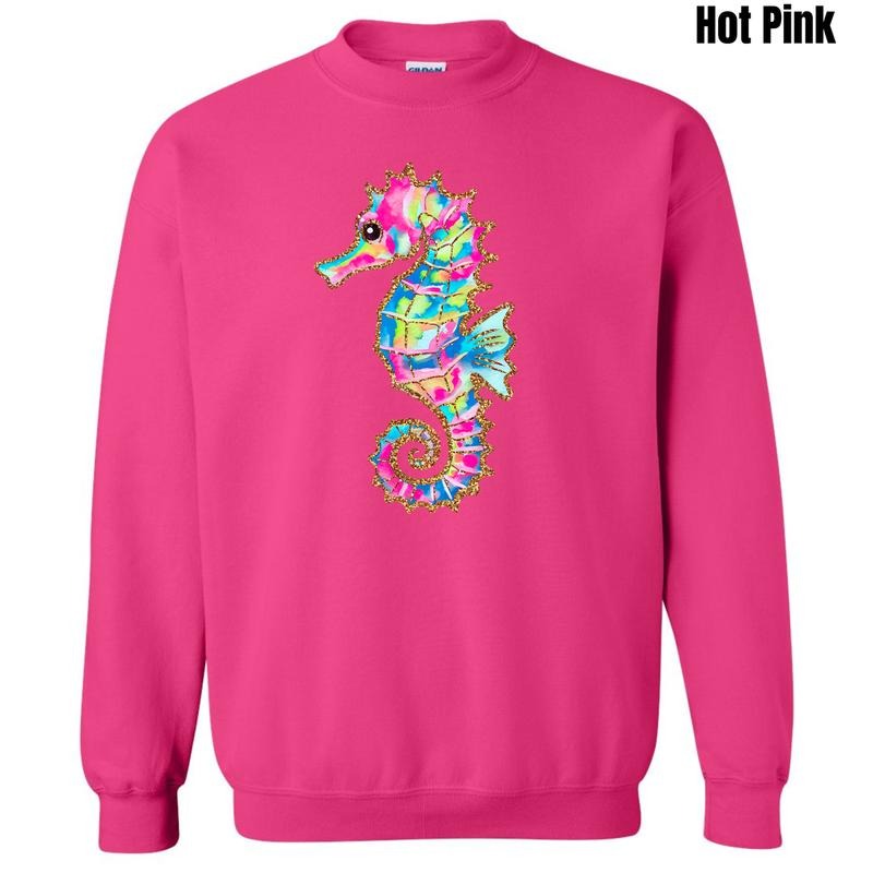 Vibrant Seahorse Sweatshirt 'NLB' T-Shirts, Hoodie | PureTeeCo.com